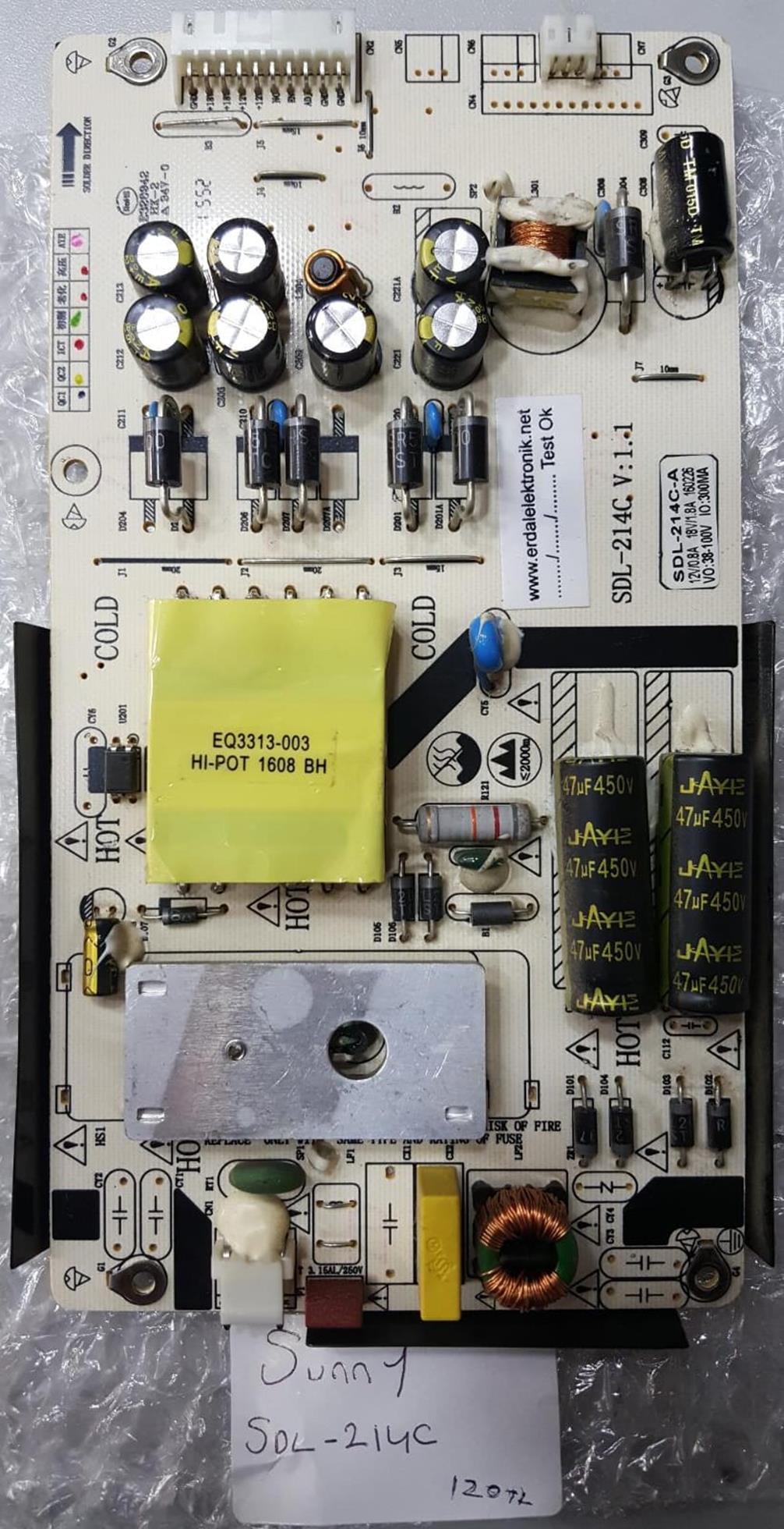 SDL-214C - SDL-214C-A - V 1.1 - AXEN - AX039LD12AT071 - POWER BOARD - SUNNY BESLEME